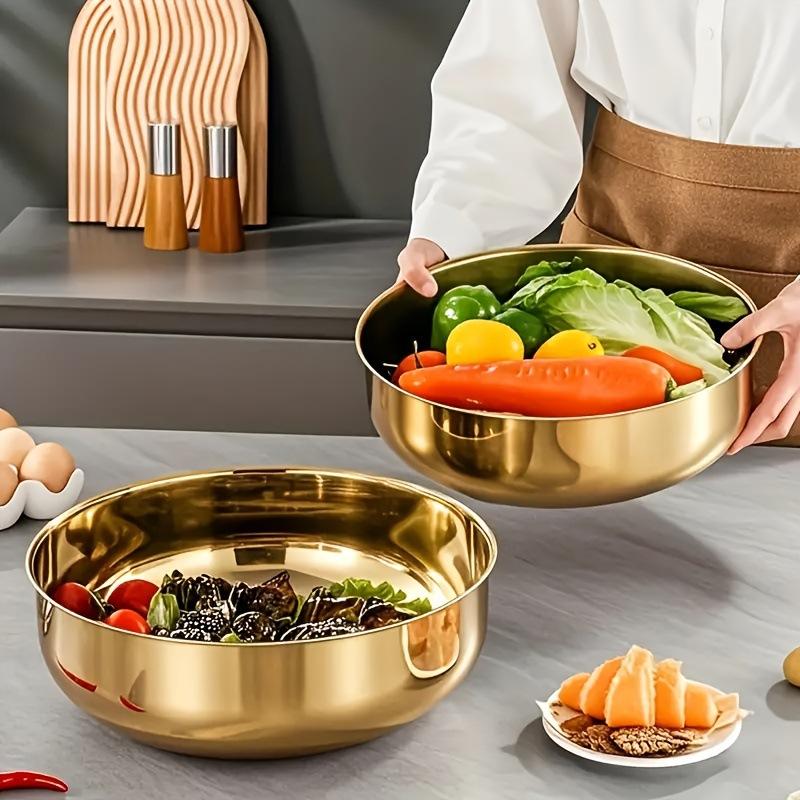 Commercial Kitchen Use - Yeni Paslanmaz Çelik Karıştırma Kabı, Kapaklı,