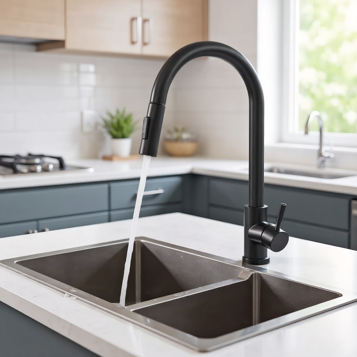 Siyah Mutfak Bataryası İki Fon - Commercial Kitchen Faucet incelemesi ve fiyatı
