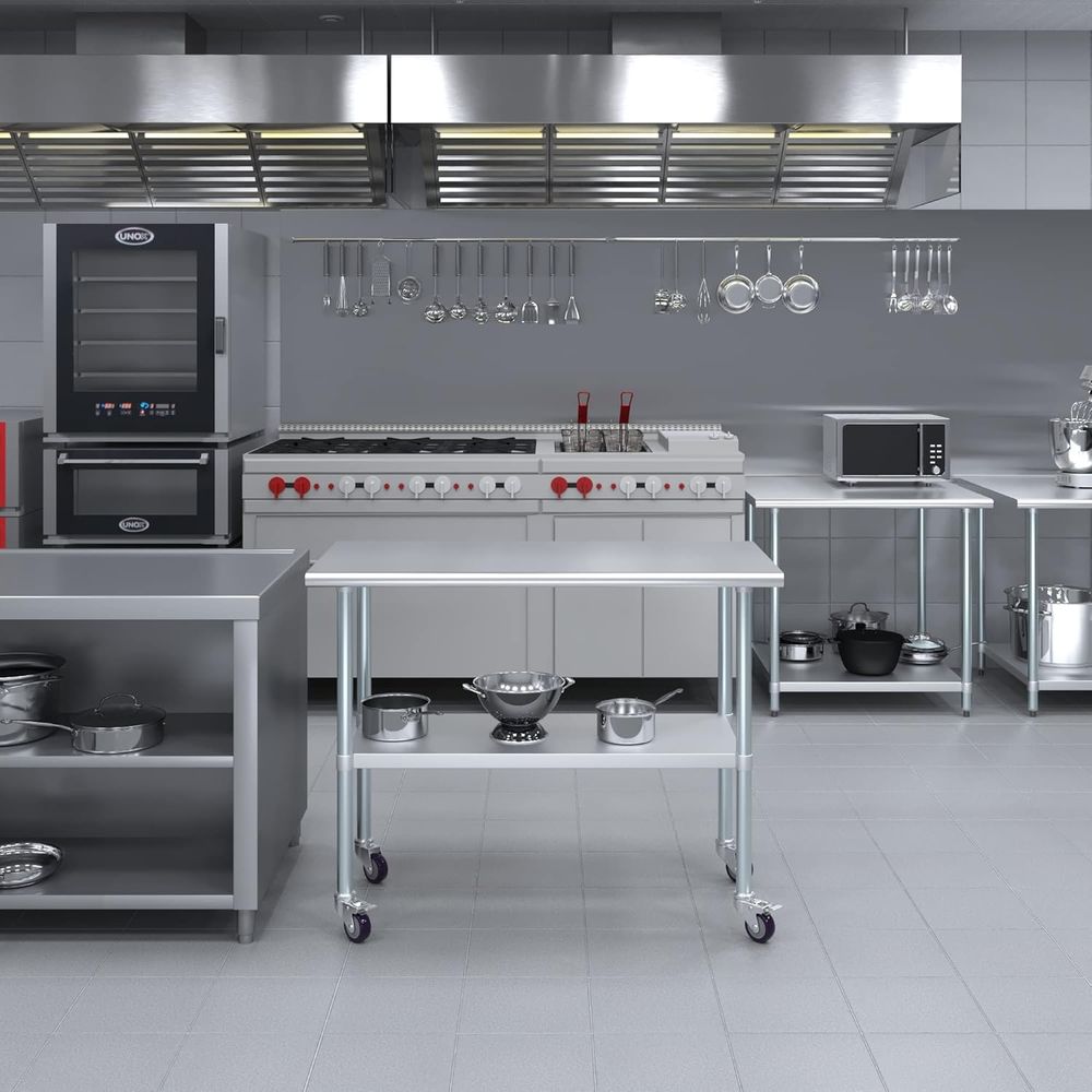 Paslanmaz Çelik Masa + Tekerle - Commercial Kitchen Tables incelemesi ve fiyatı